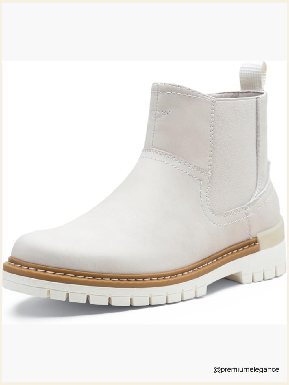 Women's Chelsea Boots Slip On Platform Chunky Heel Ankle Boot Elastic Band